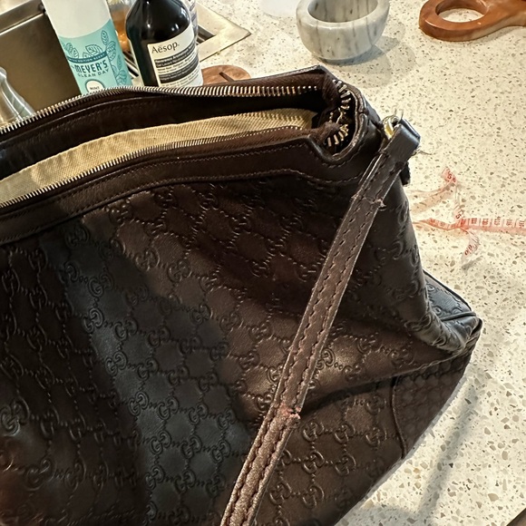 Vintage Gucci Brown Leather Shoulder hobo Bag - Picture 4 of 16